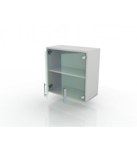 Медицинский навесной шкаф с дверцами, полками (стекло) 104-002-1 С