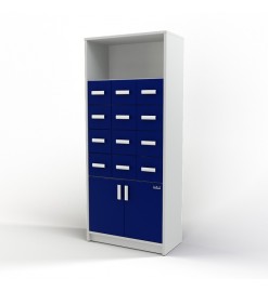 Шкаф картотечный (полки/глухие дверцы) 105-004-3