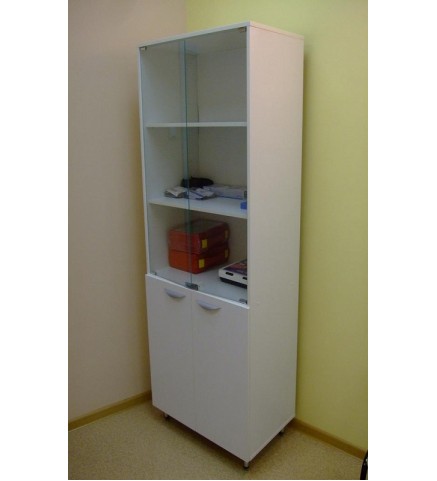 Шкаф для документов (стекло и глухие дверцы) 105-003-2